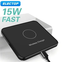 ELECTOP 15W Wireless Charger For iPhone Pro Max Induction Fast Wireless Charging Pad For Samsung S20 Xiaomi