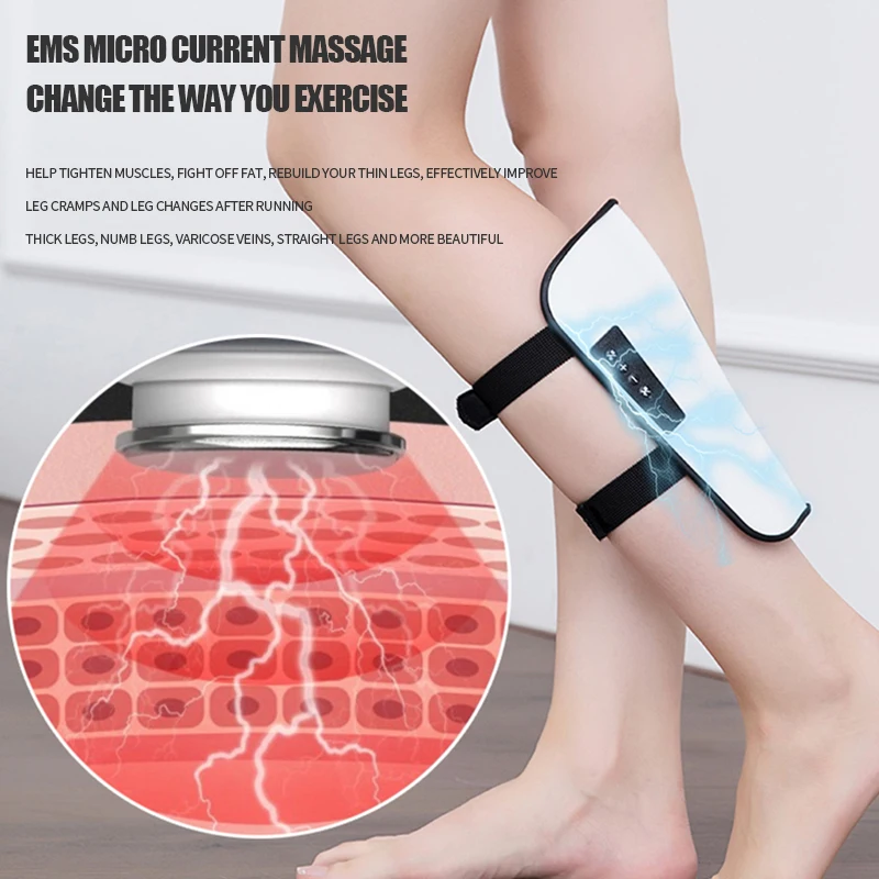 

EMS Electric Leg Massager Hot Compress Calf Massage Relief Muscle Fatigue Pain Relaxtion Rechargeable Body Massage Care Device