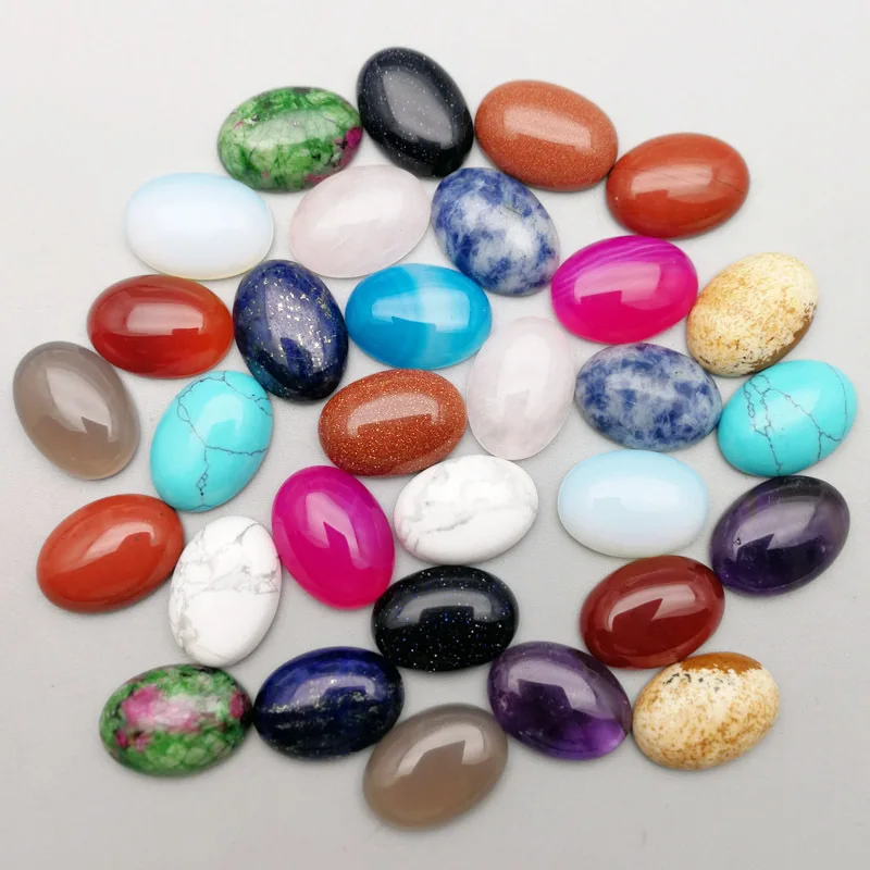 

13x18mm Fashion Natural Stone Oval CAB CABOCHON Beads for Jewelry & Clothes Accessories Wholesale 30pcs/lot