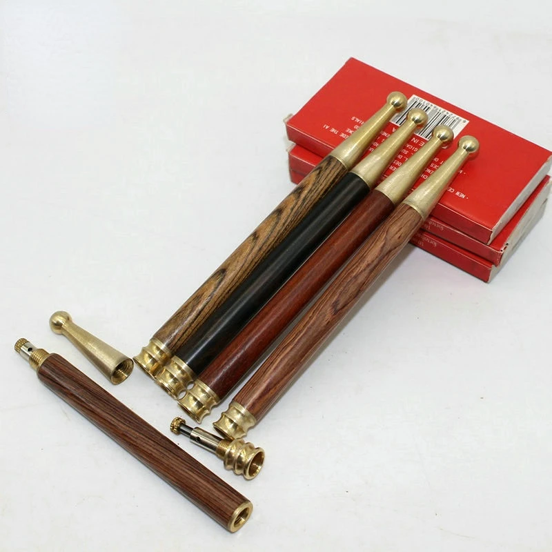 

13cm lengthened cigarette holder wood coarse tobacco large leaf yellow pear pull rod filter element filter nozzle solid wood