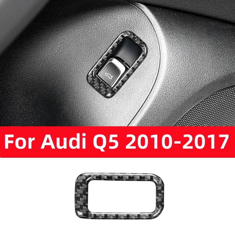 

For Audi Q5 2010-2017 Car Accessories Carbon Fiber Interior Auto Trunk Switch Button Decorative Frame Cover Trim Sticker