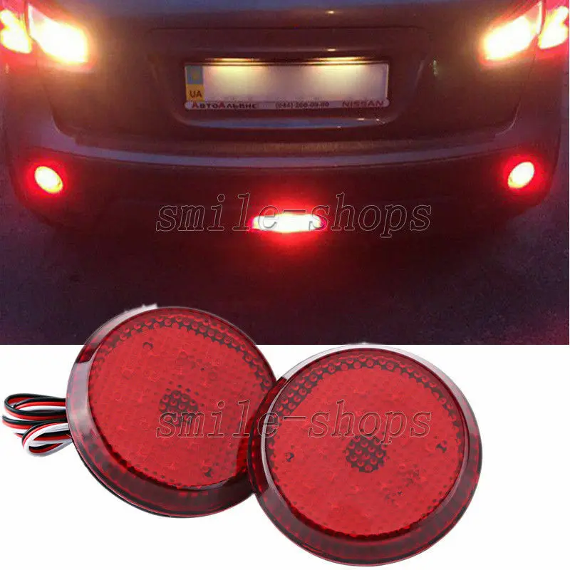 

2 X Red Lens Led Rear Bumper Reflector Light For Scion Xb Toyota Sienna Corolla