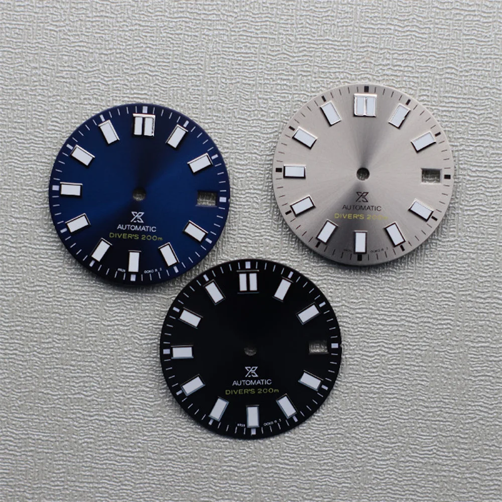 

New Mechanical Watch Dial 28.5mm C3 Strong Green Luminous Watch Faces Fits for NH35 NH36 4R 6R Movement Nh35 Dial Accessories