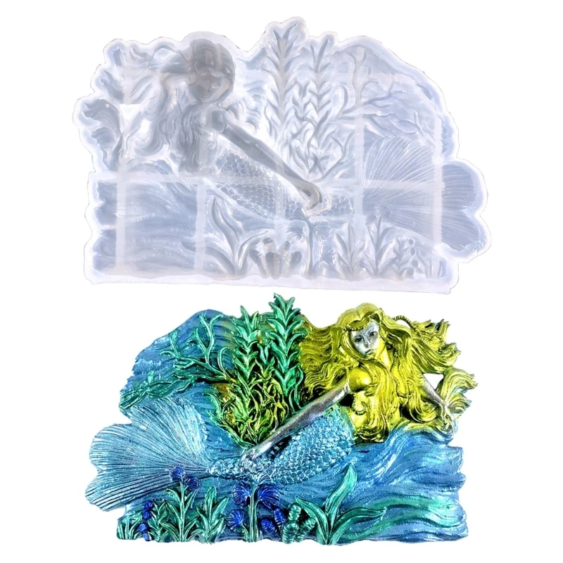 

Wall-Decor Resin Mold, 3D Mermaid Wall-Art силиконовая форма для литья эпоксидной смолы 40GB