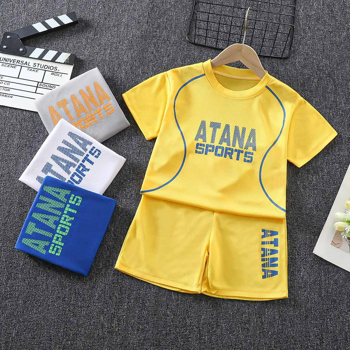 

2023 New 4-6y Children's Ball Suit Short Sleeve Suit Quick-drying Sweat-absorbent Breathable Sports Ball Suit