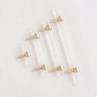 acrylic brass handle long handle cabinet knobs drawer wardrobe furniture door handles knobs and pulls kitchen accessories