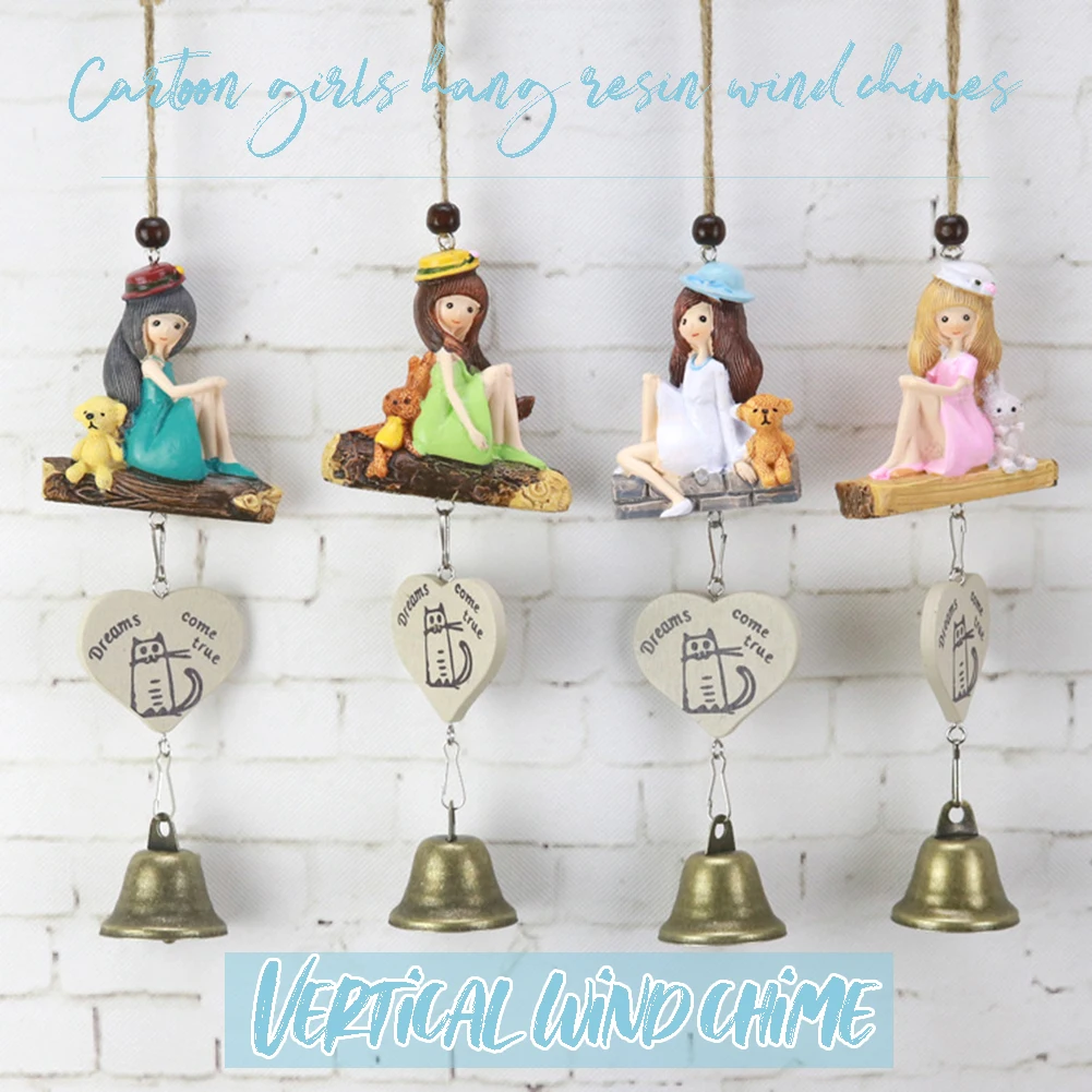 

Мультяшные каучуковые ветряные колокольчики для девочек, персонализированное украшение для дома, подарок для девочек, детский день рожден...