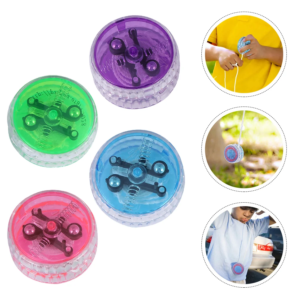 

4 Pcs Yo-Yo Yoyo Beginner The Flash Toys Filler LED Yoyo Plastic Yoyos Toy Child Mini LED