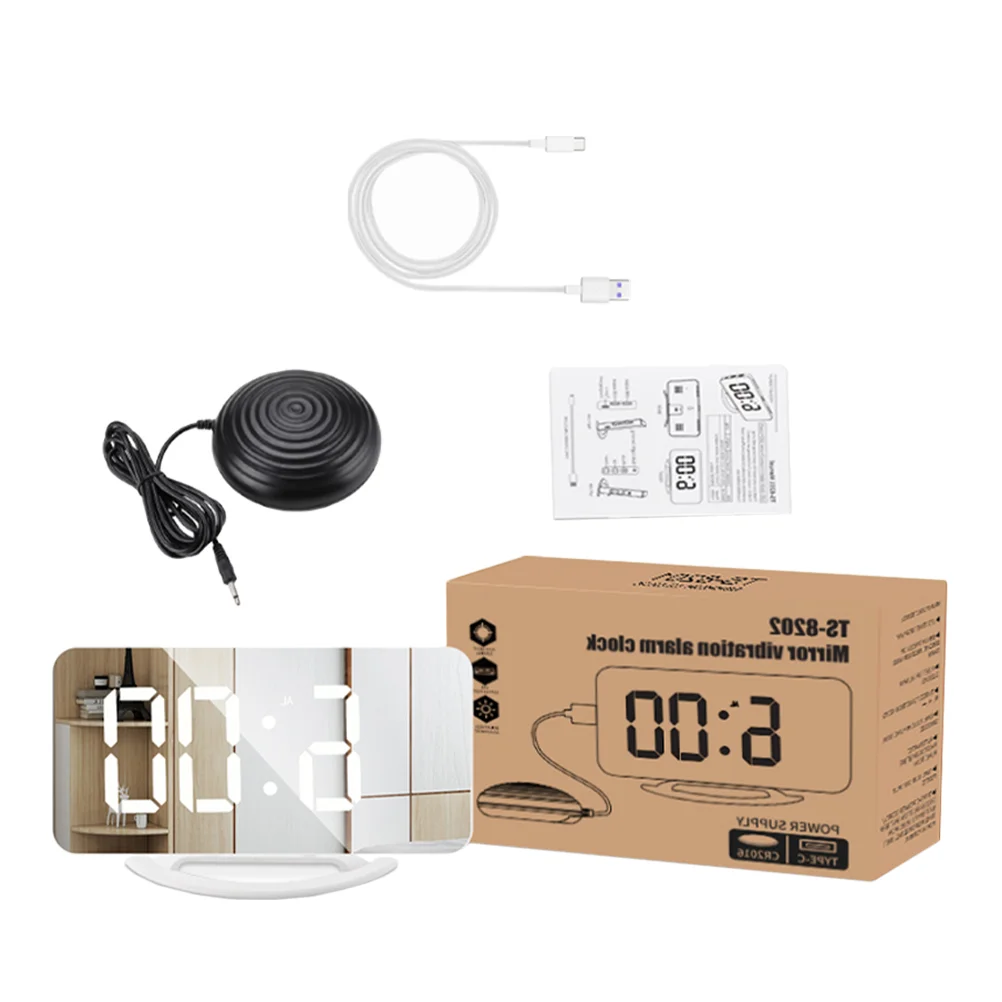 

Clock Alarm Digital Vibrating Led Mirror Bed Bedside Shakerbedroomkids Shaking Table Display Purple Vibration Design Super Loud