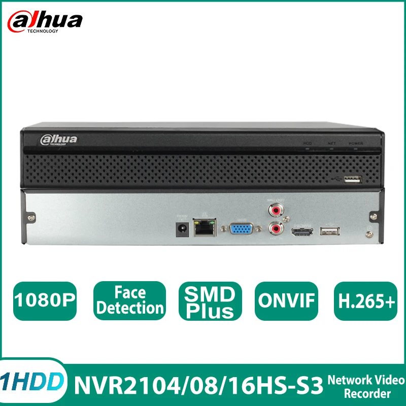 

Dahua NVR2104/08/16HS-S3 Multilingual 4/8/16 Channels Video Recorder 1HDD SMDplus IP Camera Security System ONVIF P2P Smart Home