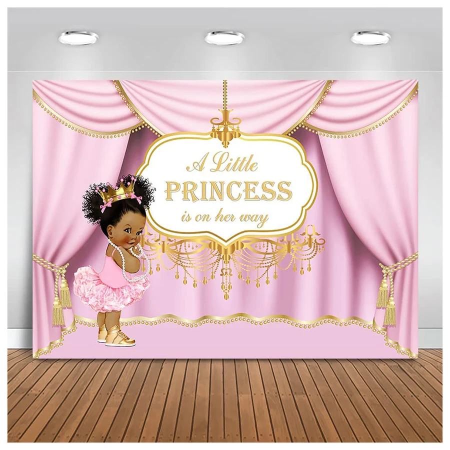 

Royal Pink Princess Backdrop Royal Curtain Baby Shower Photography Background Baby Shower Party Dessert Table Banner Photo Booth