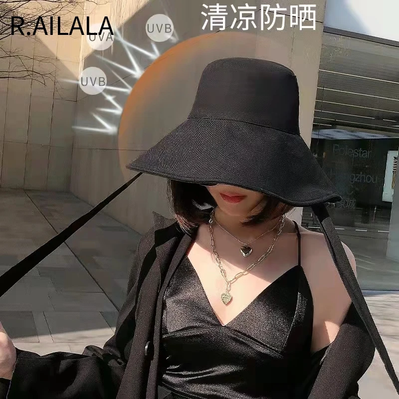 Панама с завязкой женская складная пляжная от солнца из хлопка и льна большими