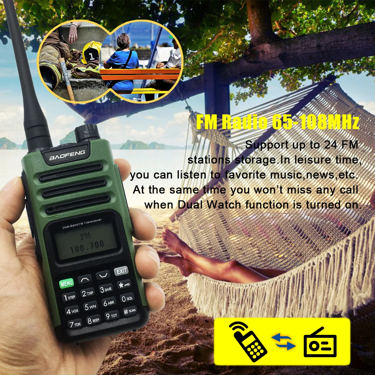 baofeng walkie talkie UV-13 PRO long range portable fm 2 pcs included powerful hunting ham two way radio Wireless set receiver enlarge