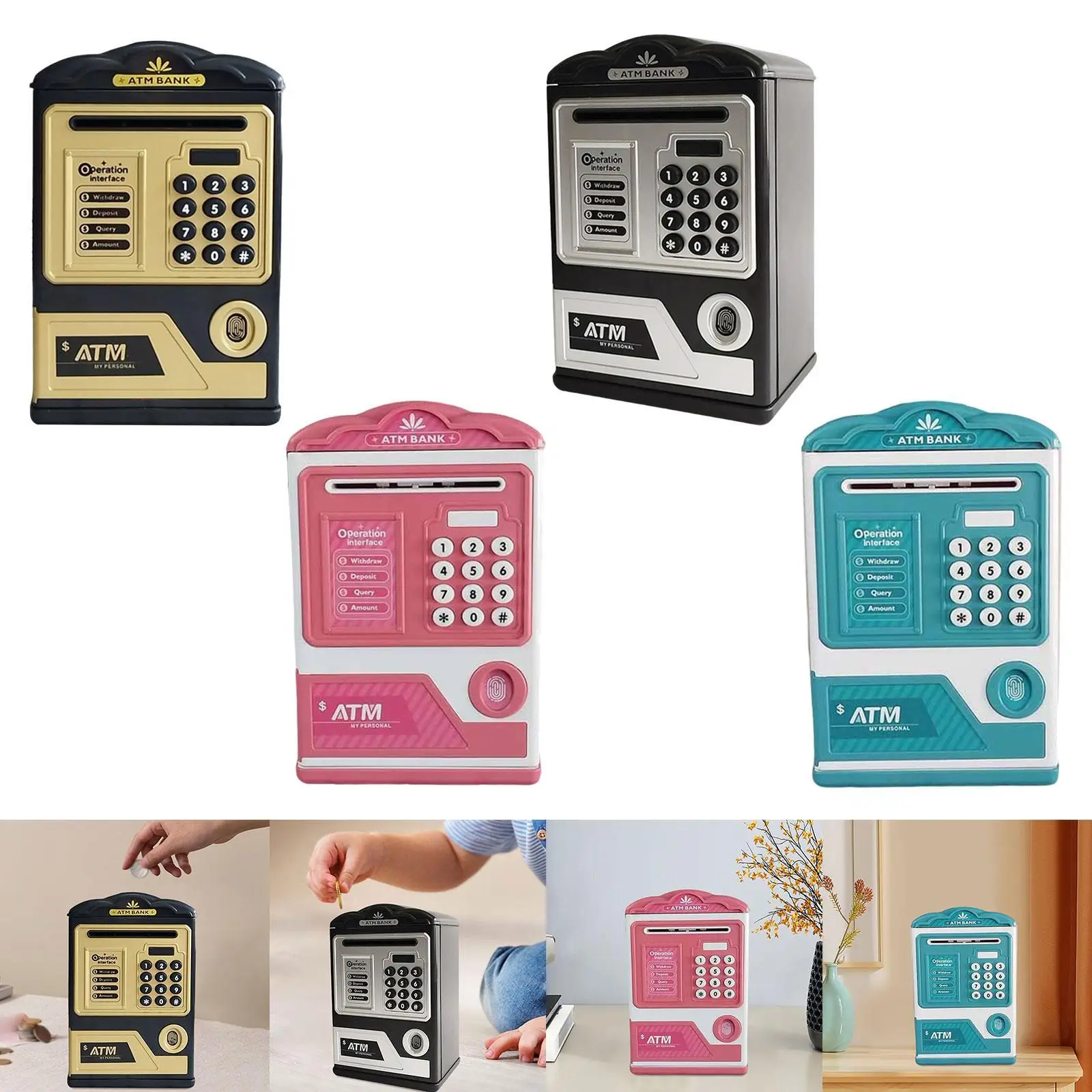 Контейнер для экономии денег детей праздничный подарок копилка банкоматов от 3