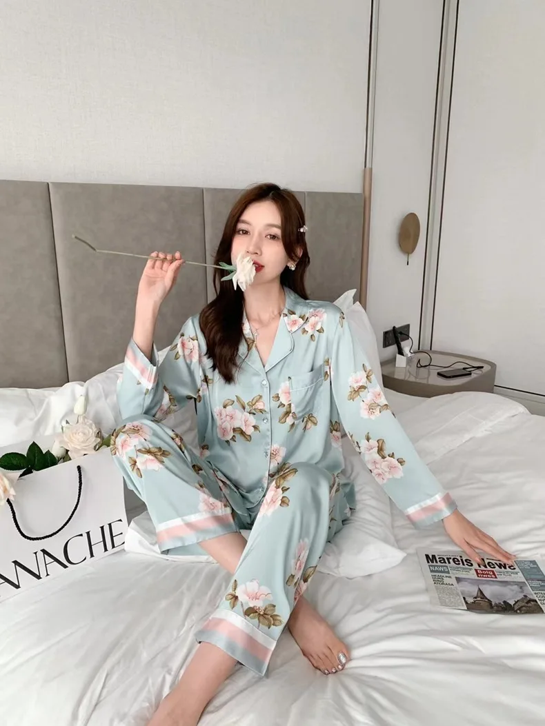 2022 new sexy pajamas women's ice silk home wear hot style  женское бельё  pajamas for women