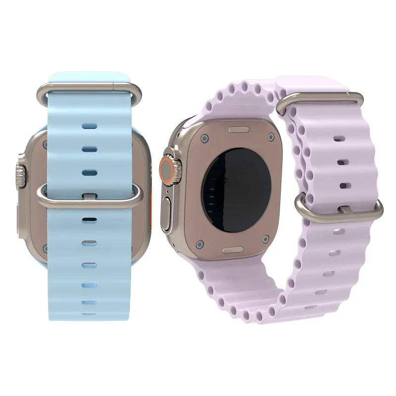 Ocean Band For Apple Watch Strap 49mm 44mm 40mm 45mm 41mm 42mm 38mm 40 44 45 mm silicone bracelet iWatch Ultra Series 7 6 3 SE 8