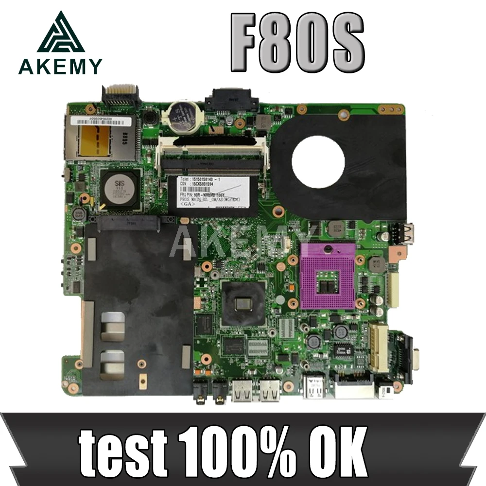 

Материнская плата Akemy F80S для ноутбуков Asus X82S F80S, протестированная материнская плата SIS 100% ОК