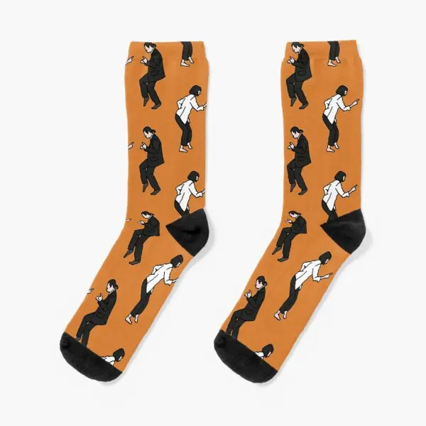 

Pulp Fiction Dance Scene Cult Tarantino Crew Socks Funny Black Unisex Best Women Comfortable Cartoon Autumn Ladies Cotton Cute