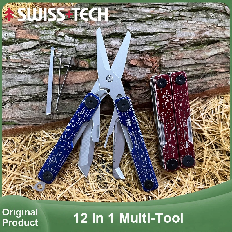 Фото SWISS TECH 12 в 1, портативные многофункциональные ножницы, портативное оборудование для выживания на открытом воздухе, кемпинга, многофункциональный инструмент EDC №1