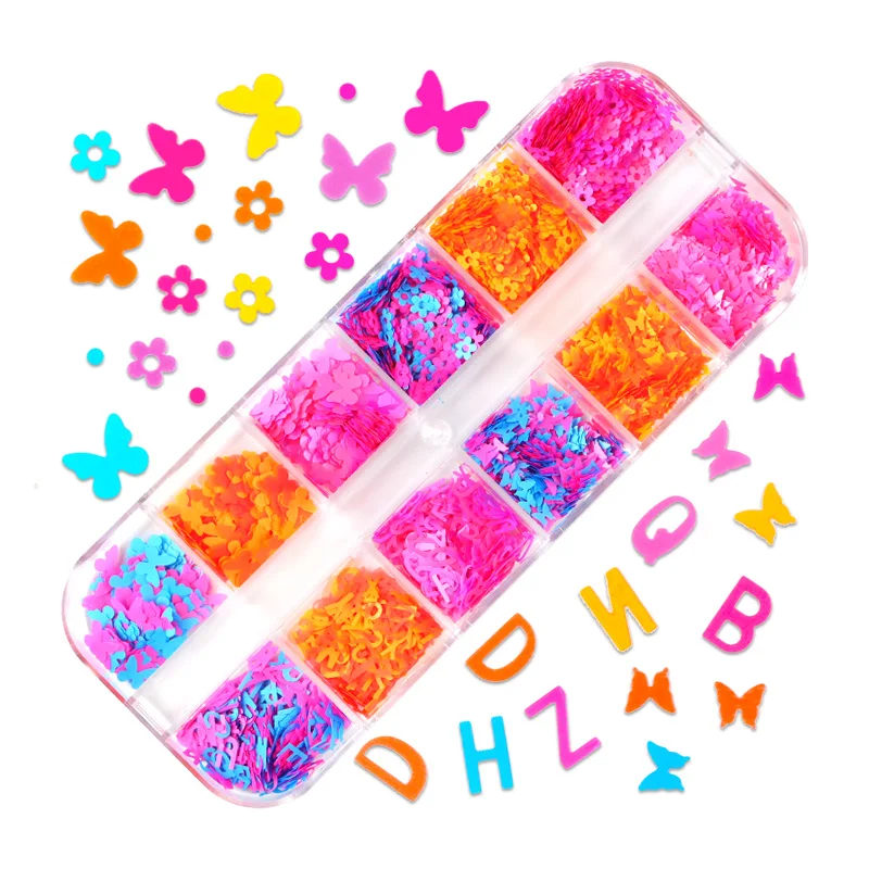 

Butterfly Nails Glitter Sequins Holographic Laser Shiny Flakes Set Manicure Acrylic Designs Nail Decoration Accessories Tools