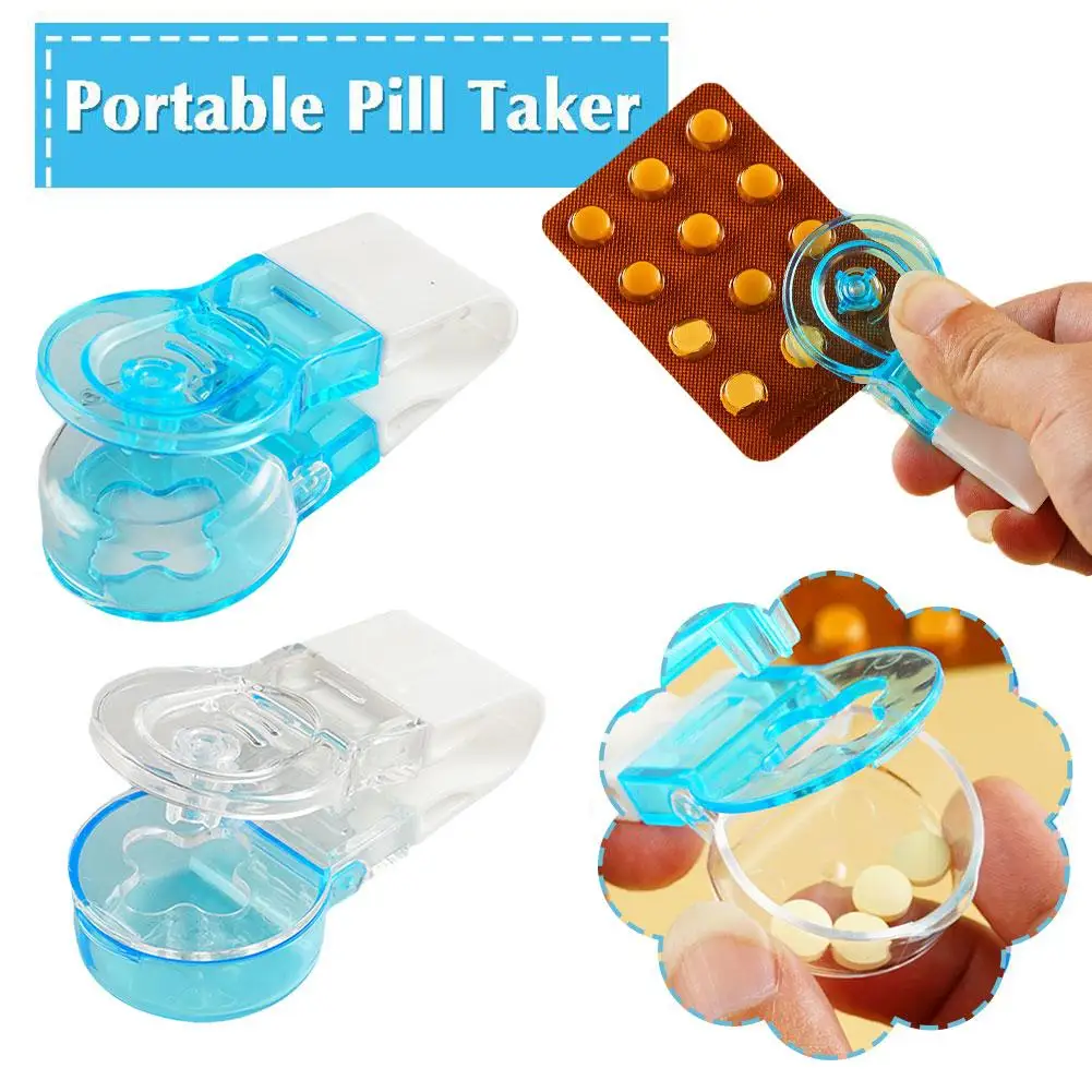 Portable Pill Taker Anti Pollution Artifact Pill Popper Pill Reusable Cup Medicine Travel Medication Organizer Dispenser