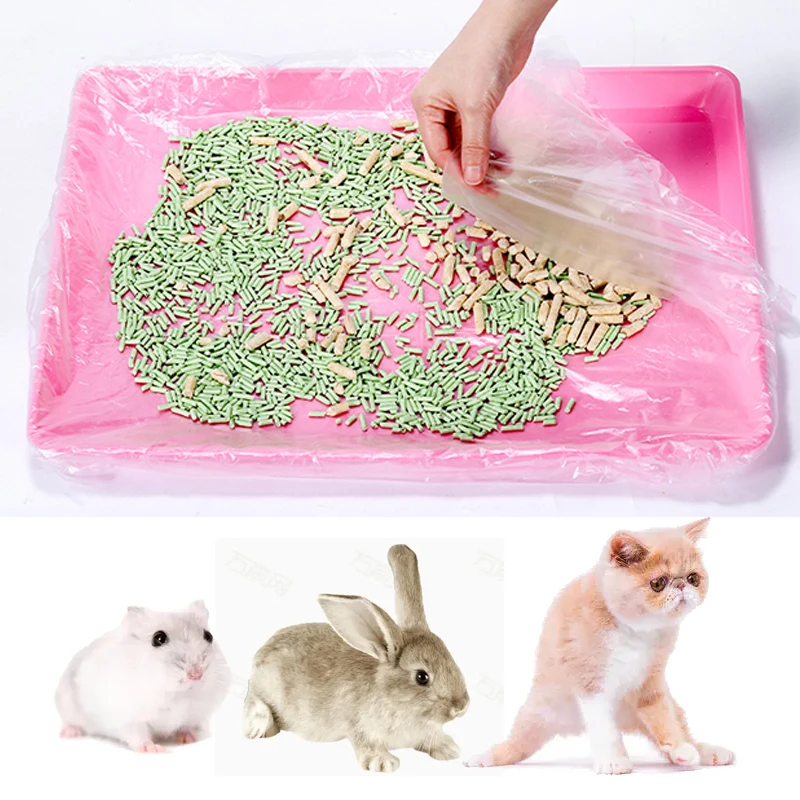 2 Размера пленка для лотка крольчатников одноразовая большая пластиковая пленка для туалета домашних животных маленьких животных аксессуары для чистки для хомяка морской свинки.