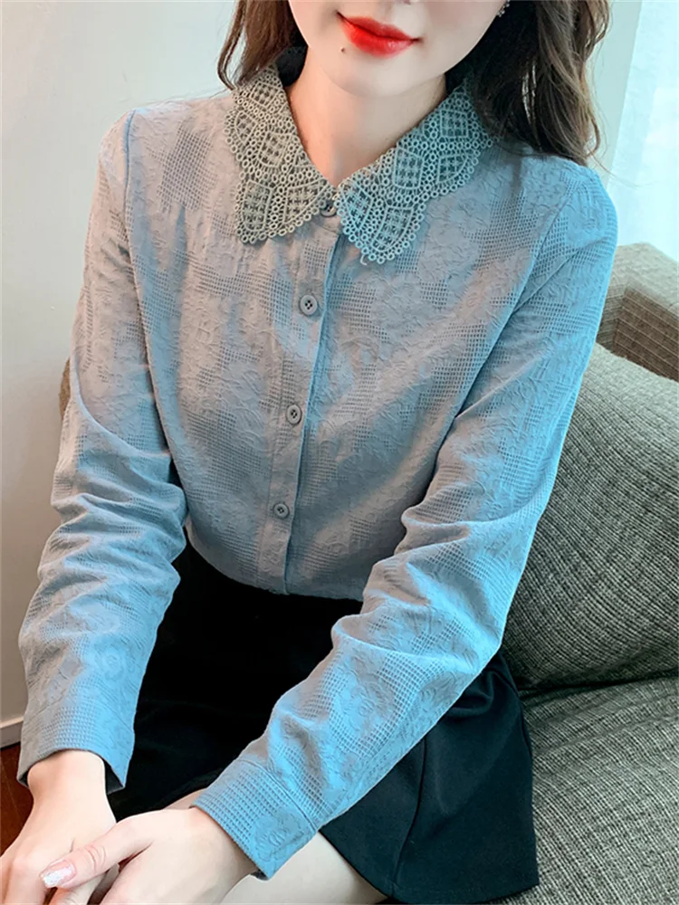 Весна и осень 2024 новые рубашки из чистого хлопка женские универсальные