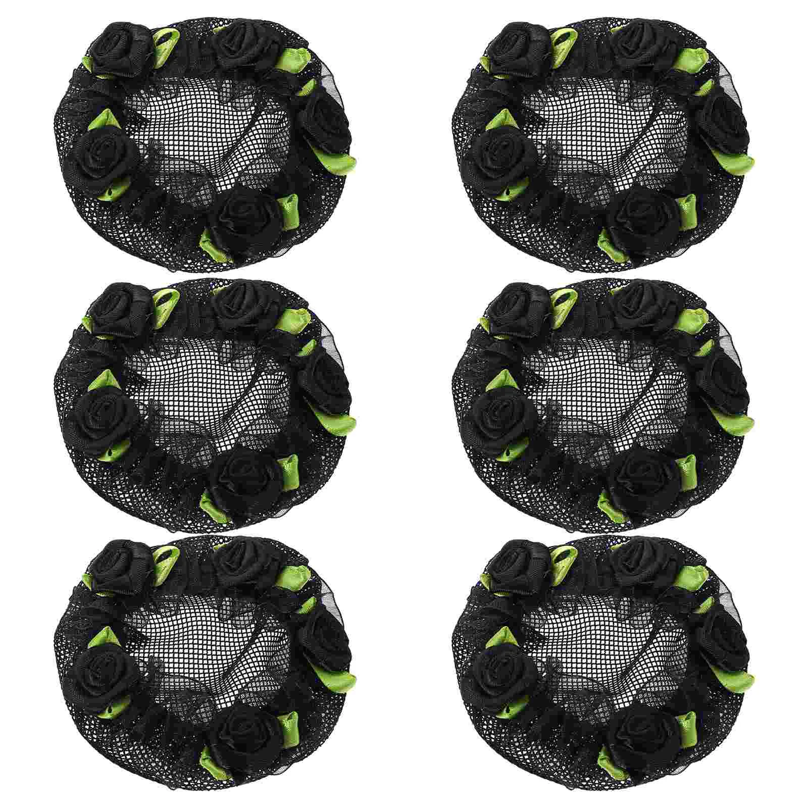 

6pcs Flower Elegant Breathable Hair Snood Bun Cover Bun Hair Net Hair Accessories