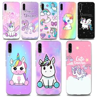 cute rainbow unicorn clear silicone cover for samsung galaxy note 20 ultra 5g 8 9 10 lite plus a50 a70 a20 a01 note20 shell case