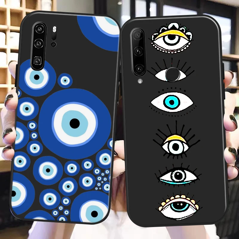 

Lucky Eye Blue Evil Eye Print For Huawei P50 P40 P30 P20 Pro Lite 5G P Smart Z 2019 Phone Case Coque Soft Funda TPU Carcasa