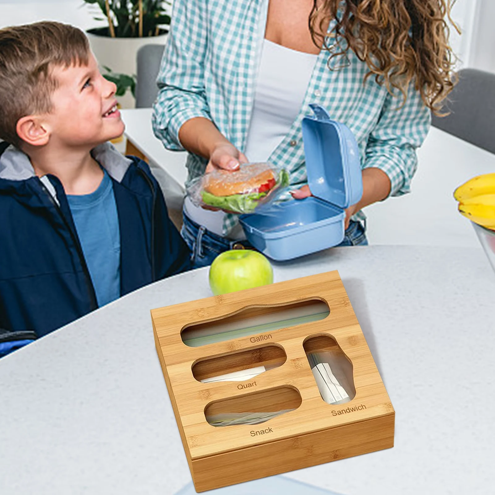 

Ziplock Bag Storage Container Bamboo Food Storage Bag Holder Ziplock Bag Storage Organizer For Drawer Keep Kitchen Tidy