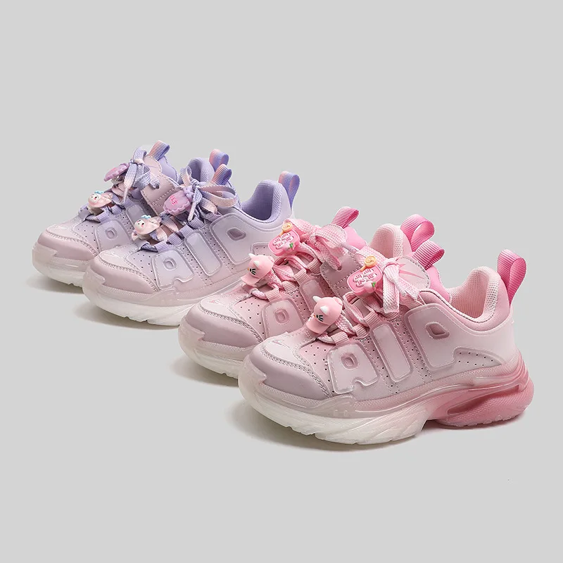 

Girls Pink Sneakers 2023 Spring Children Mesh Air Breathable Shoes Kids Running Shoes Teens Fashion Casual Shoes Size 26-37