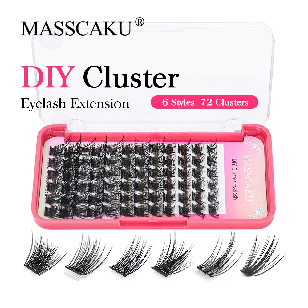 

MASSCAKU Professional DIY Clusters Lashes Extensions Russian Volume Premade Fans Soft Individual Mink Eyelashes Supplies