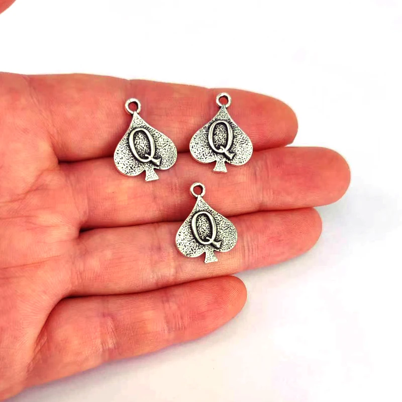 

5pcs Lucky Spades Q pendant charms for women men DIY