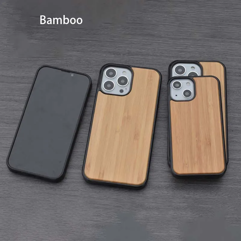 

NEW Wood Bamboo Luxury TPU Phone Case For iPhone 11 12 13 14 Pro Max Mini X XS Max XR 7 8 Plus SE Full ShockprooProtection Cover