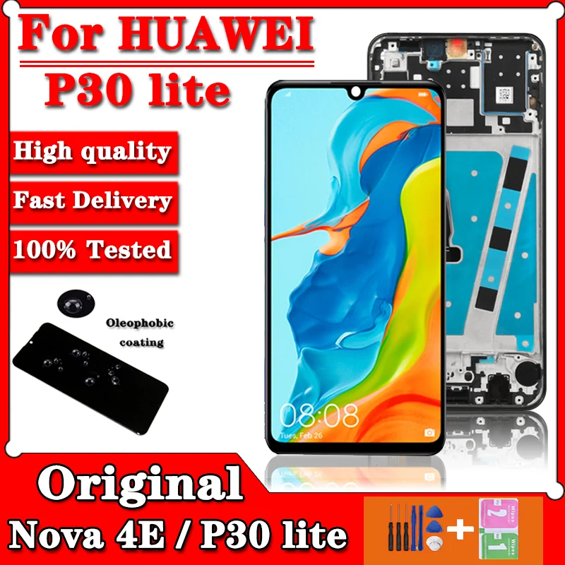 6.15 "originale per Huawei P30 Lite schermo Mult Touch Screen di ricambio per huawei P 30 Lite LCD Nova 4E MAR-LX1M/LX1A Display
