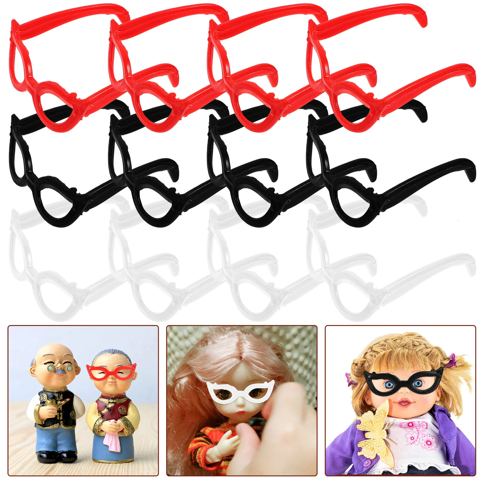

60 Pcs Pack Mini Sunglasses Props Dressing-up Eyeglasses Black Retro Plastic DIY Dress-up Baby Sunglasses Blacks