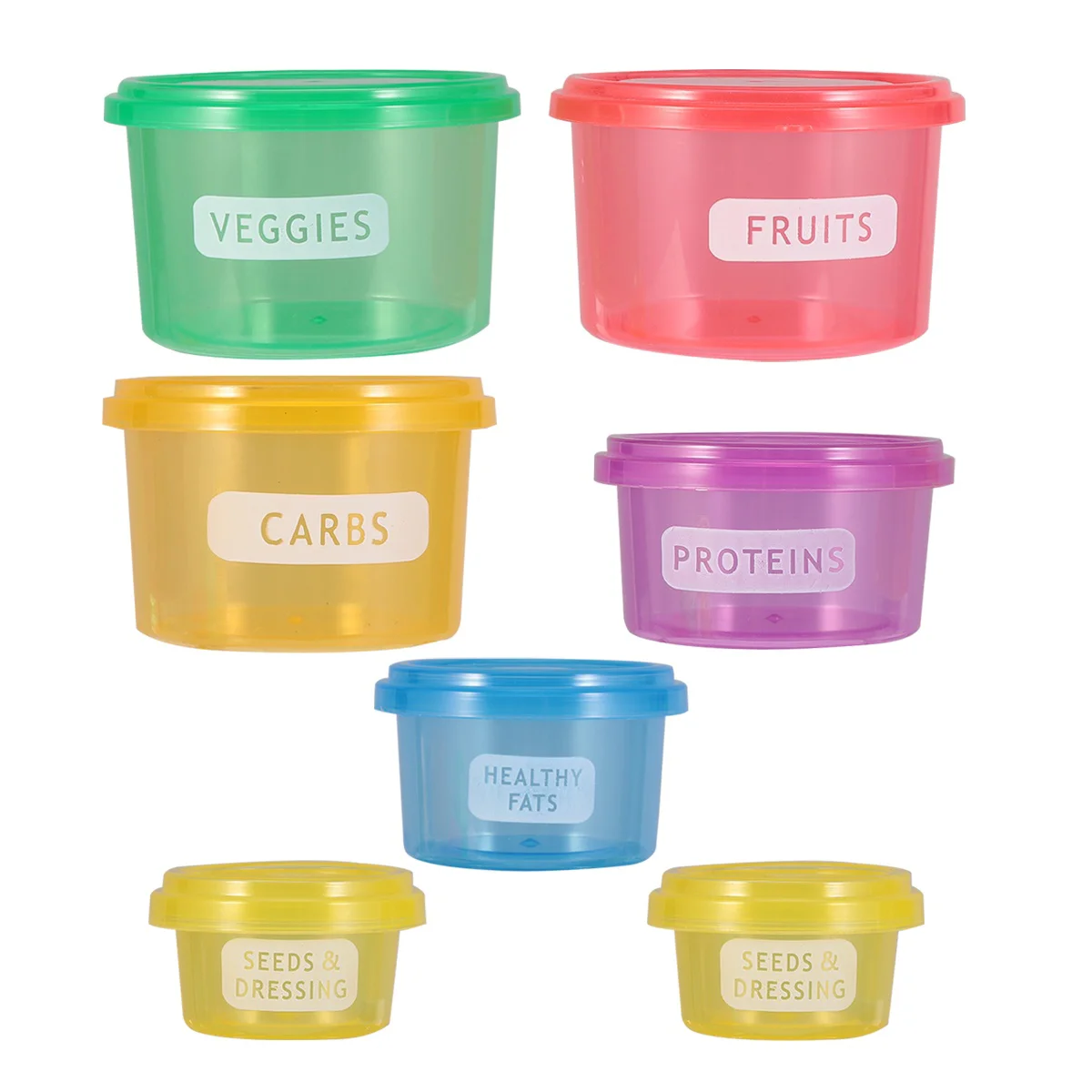 

7pcs Round Diet Portion Box Meal Container Fresh Keeping Storage Dish Boxes ( Below 300ml )
