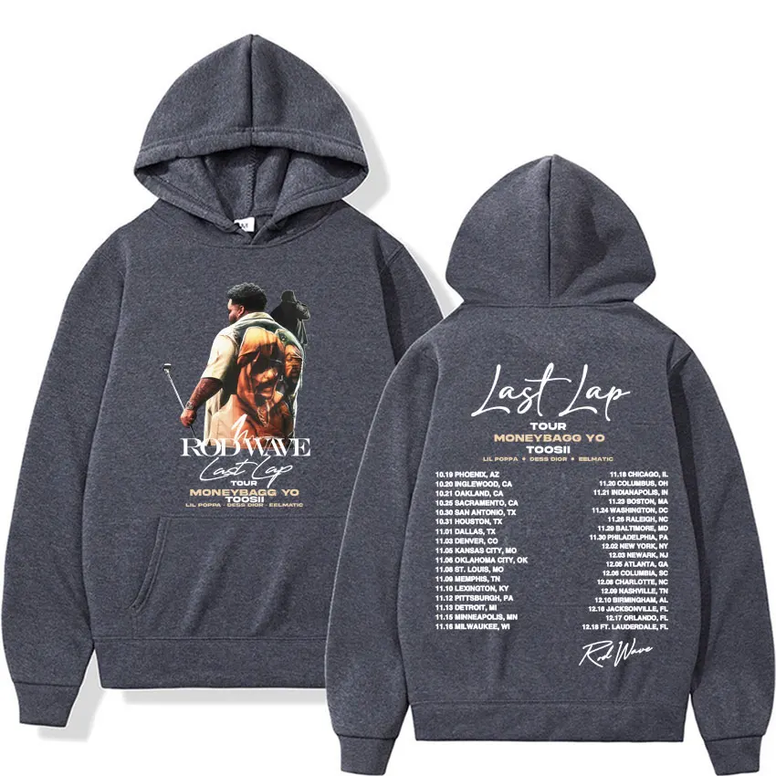 Rapper Rod Wave Last Lap Tour 2024 Double Sided Printed Hooded Men Women Harajuku Hip Hop Vintage High Quality Sweatshirt Hoodie