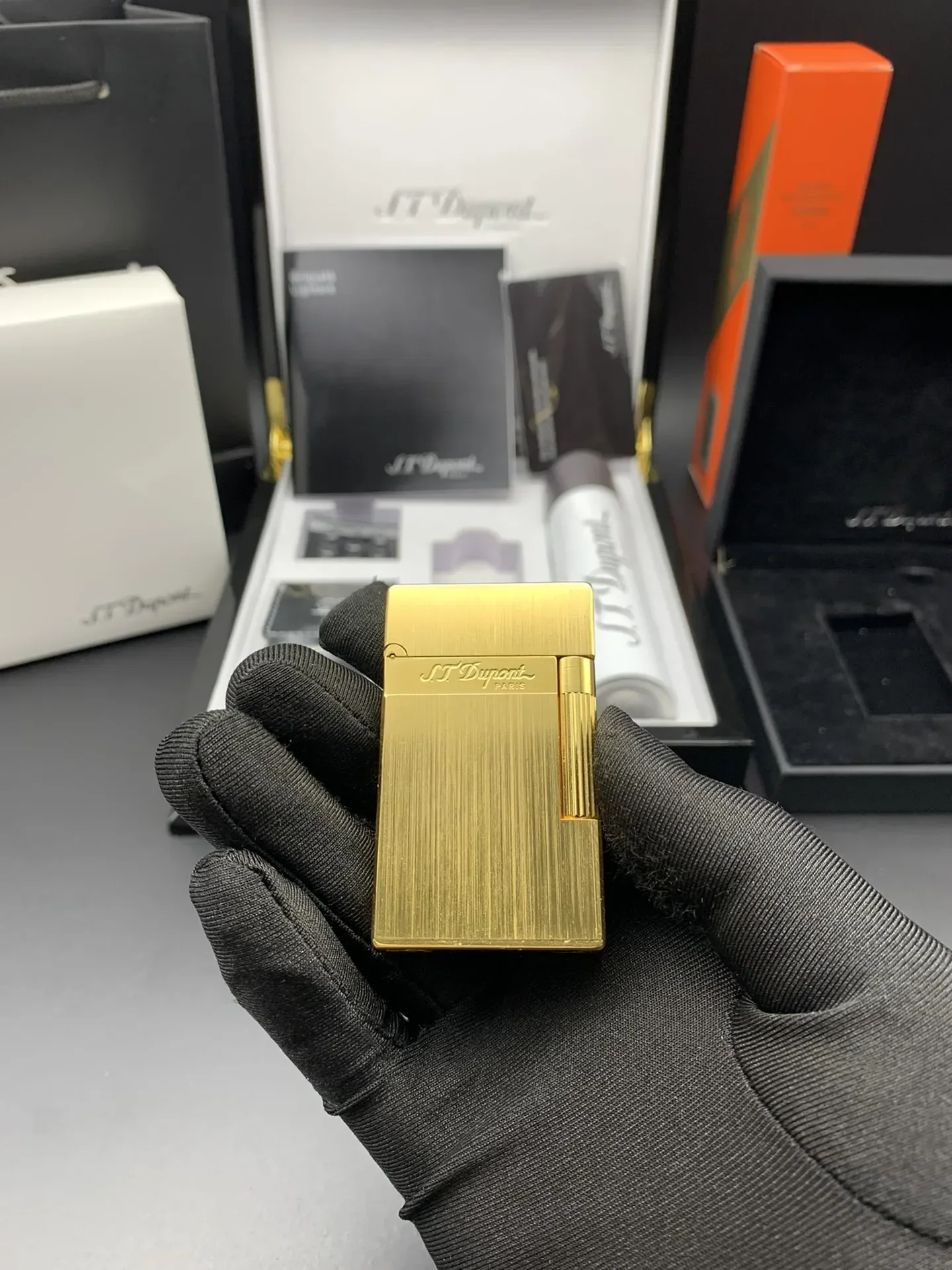 JT Dopont Золотая матовая металлическая зажигалка зажигалки с шлифовальным кругом