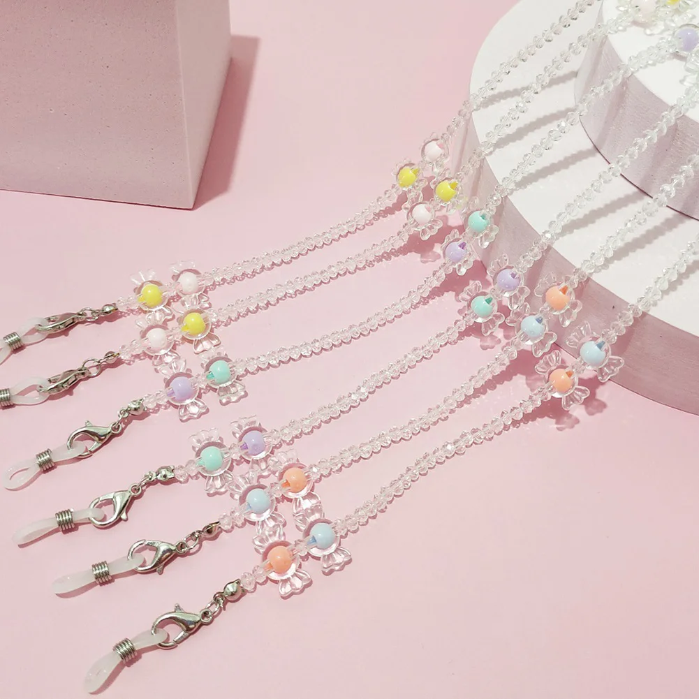

Boho Glasses Chains Around the Neck for Men Women Sunglasses Candy Beaded Eyewear Vintage Holder Strap Plastic Lanyard Cord