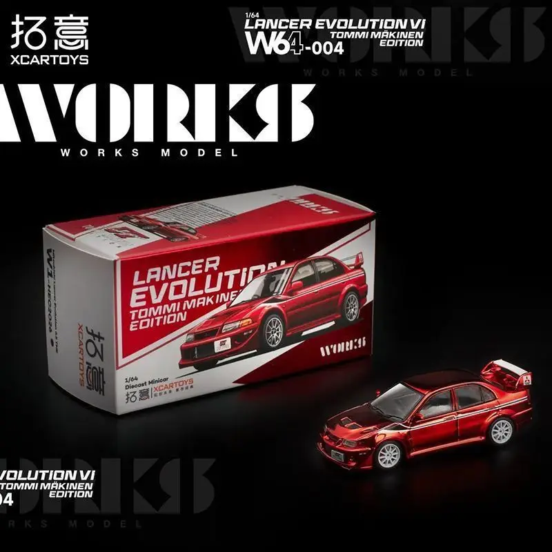Фото XCARTOYS в наличии: Коллекционная модель автомобиля Mitsubishi EVO в масштабе 1:64, лимитированная серия Beijing Show, красный цвет с гальваническим покрытием, литой сплав. №1