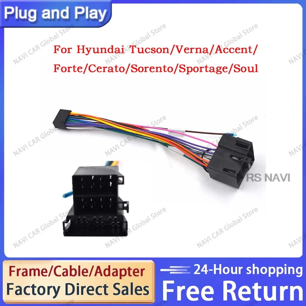 NAVI 16 Pin Ke адаптер кабель ISO Steker Konektor жгут проводов Универсальный Kawat 2 Din радио