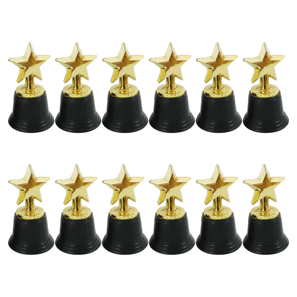 

12 Pcs Star Trophy Shaped Sport Accessories Gold Medal Delicate Sports Children Plastic Exquisite Student