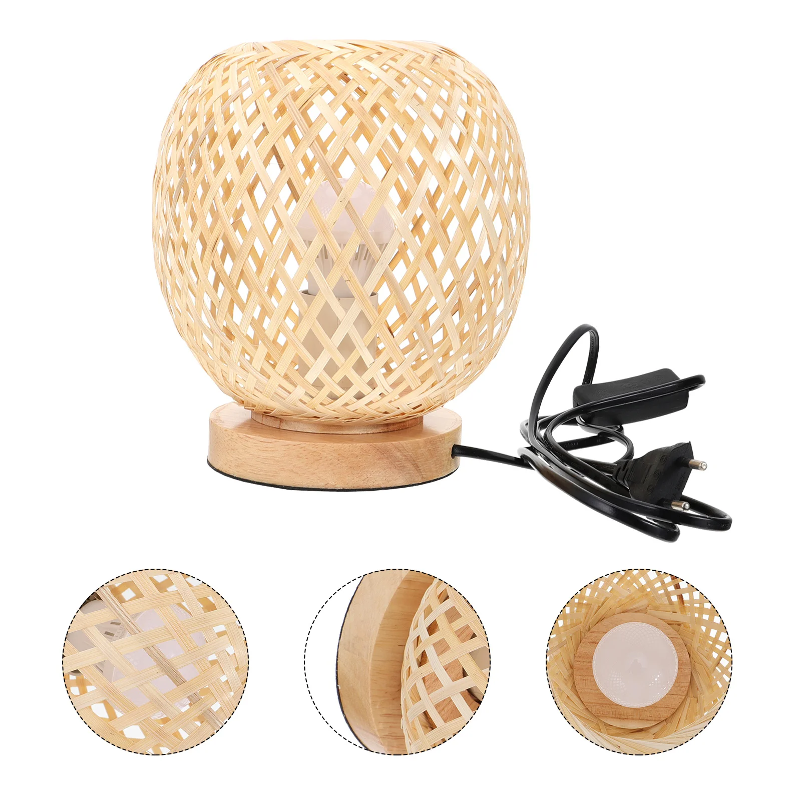 

1pc Woven Japanese Style Tabletop Lamp Creative Decorative Desk Lamp