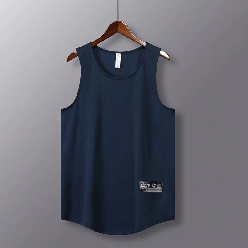 Men Bodybuilding Sports Vest Gym Tank Tops Solid Sleeveless Shirts Quick Dry Workout Vests Running Fitness Male Basketball Shirt