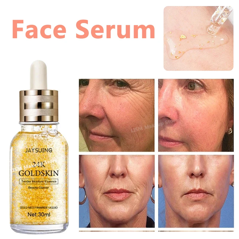 

Collagen Hyaluronic Acid Serum 24K Gold Anti Aging Anti-wrinkle Essence Lifting Firming Fade Fine Lines Moisturizing Skin Care