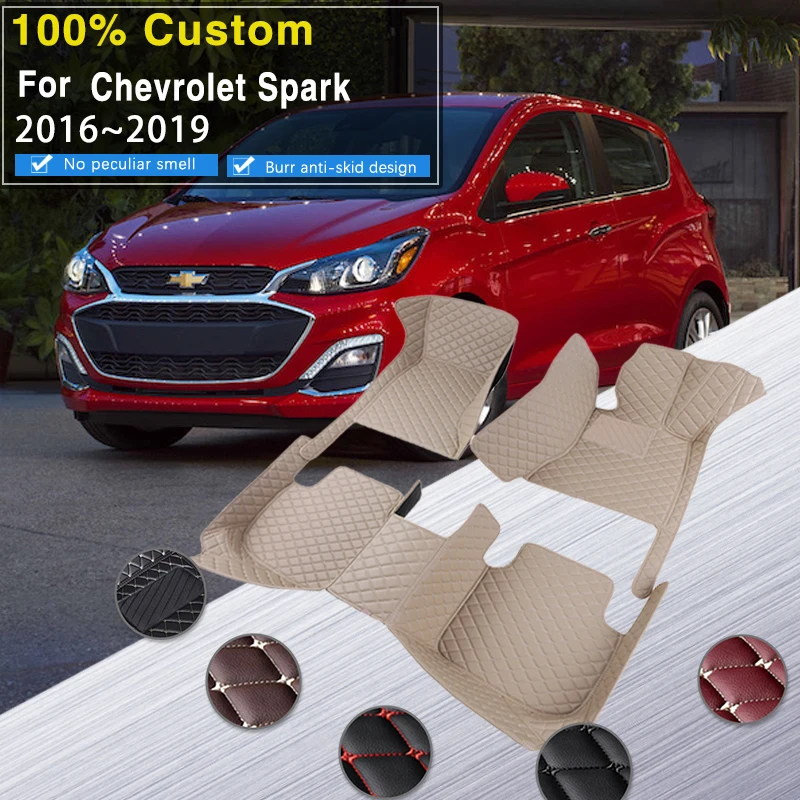 Автомобильные коврики для Chevrolet Holden Spark M400 2016 ~ 2019 кожаный коврик Нескользящие с