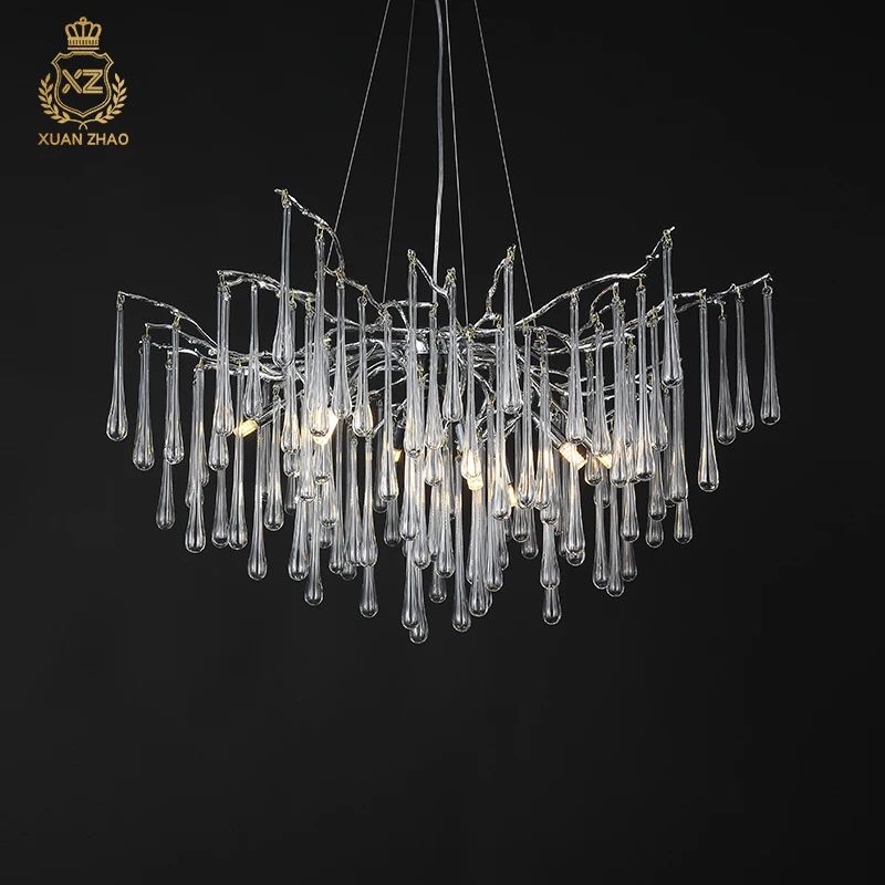 

YUNYI Modern Indoor Round Luxury Hotel Villa Lobby Decorative Chandelier Classic Crystal Round Branch Light