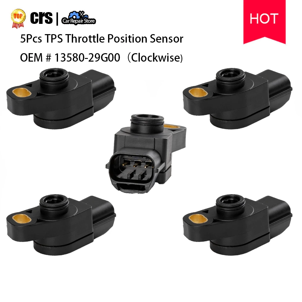 

5Pcs NEW TPS Throttle Position Sensor OEM # 13580-29G00 13580-29G00-000 1358029G00 for Suzuki GSXR 600 750 2004-2009 Car Parts